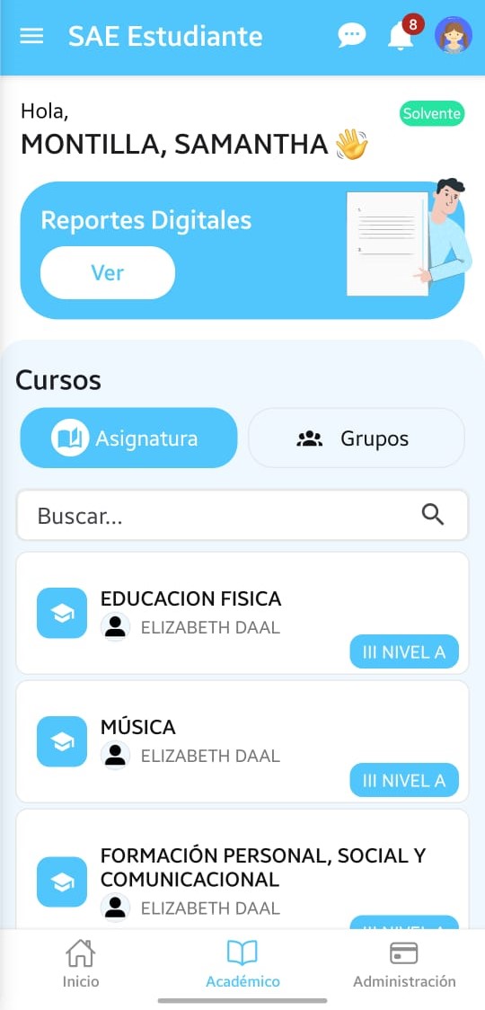 SAE Estudiante - Parte Académica